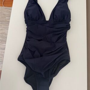 J. Crew Classic Navy One Piece Swimsuit